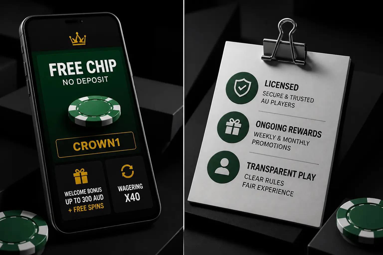 Golden Crown Casino Free Chip visual guide for Golden Crown Casino